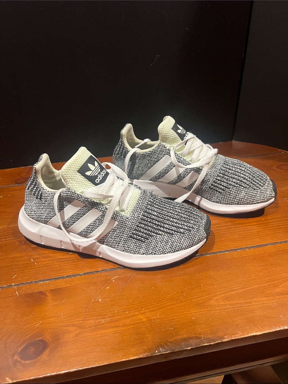 Adidas Kids Grey Knit Athletic Sneakers - Lightweight Comfort